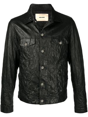 Zadig&Voltaire Base crinkle leather jacket - Black