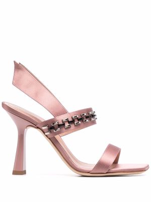 Alberta Ferretti beaded slingback sandals - Pink