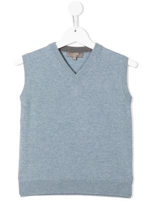 N.PEAL KIDS organic cashmere knitted vest top - Blue