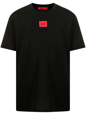 HUGO logo-patch cotton T-shirt - Black