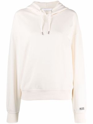 BOSS logo-print hoodie - White