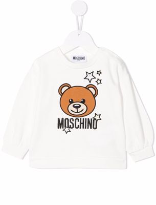 Moschino Kids teddy bear cotton sweatshirt - White
