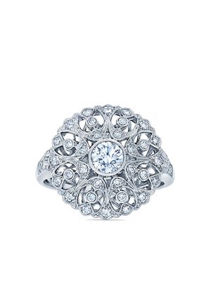 KWIAT 18kt white gold diamond Splendor Filigree Bombe ring - Silver