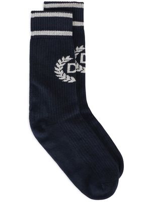 Dolce & Gabbana crest-motif ribbed socks - Blue