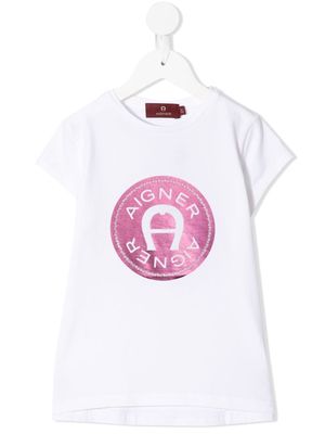 Aigner Kids logo-print T-shirt - White
