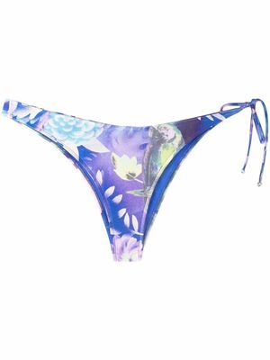 Moschino tropical-print bikini bottoms - Blue