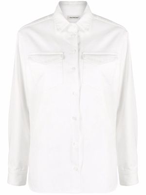 There Was One button-front denim shirt jacket - White