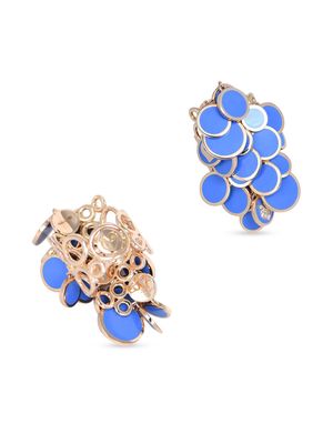 CHANTECLER 18kt rose gold Cascade Paillettes diamond and blue enamel ring - Pink