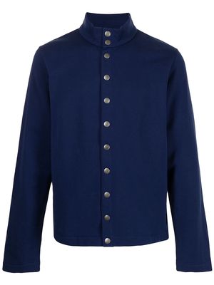 agnès b. Nacre snap-button cotton cardigan - Blue