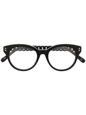 Stella McCartney Eyewear chain-effect round frame glasses - Black