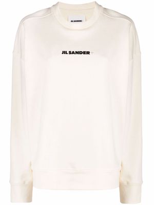 Jil Sander logo-print cotton sweatshirt - White