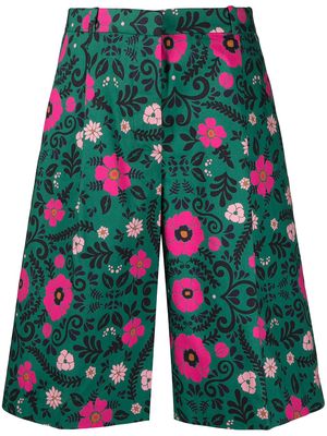 La DoubleJ floral-print Bermuda shorts - Green
