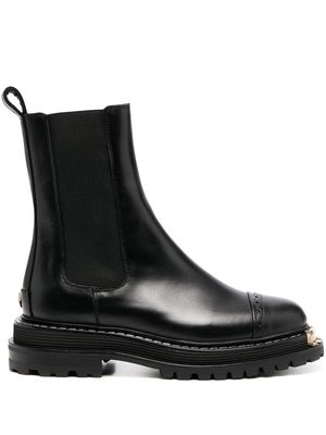 SANDRO mid-calf leather boots - Black