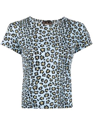 Fendi Pre-Owned 1990s leopard-pattern knitted top - Blue