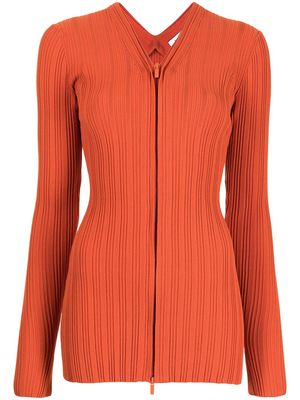 Proenza Schouler White Label zip-up ribbed cardi-coat - Orange