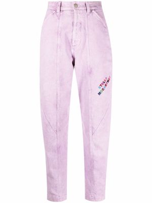 Stella McCartney logo-embroidered tapered jeans - Purple