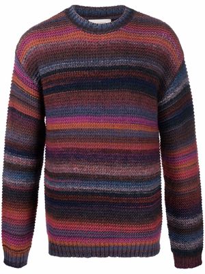 Laneus striped knit jumper - Purple