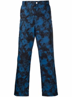 Kenzo Ghost Flower tie-dye straight-leg trousers - Blue