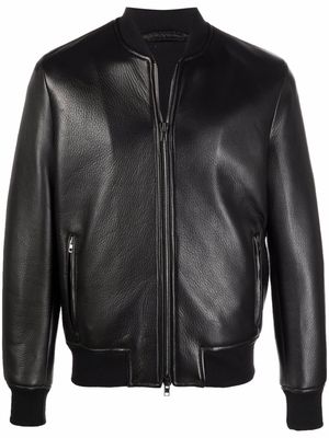 Salvatore Santoro zip-up leather bomber jacket - Black