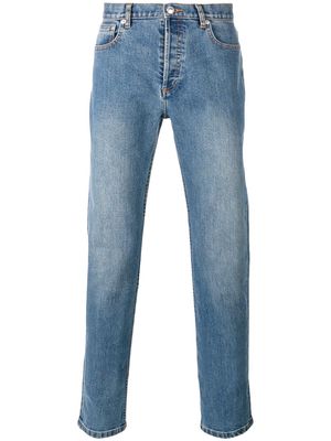 A.P.C. washed effect straight leg jeans - Blue