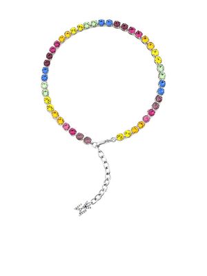 Amina Muaddi rainbow crystal-embellished anklet - Multicolour