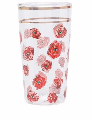 Seletti rose print glass - White