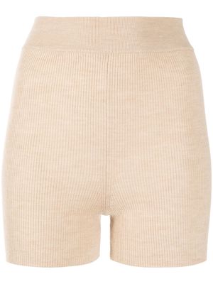 Cashmere In Love Alexa ribbed-knit biker shorts - White