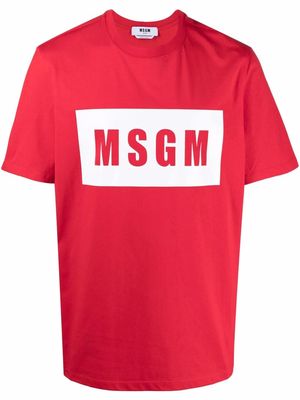 MSGM logo-print cotton T-Shirt - Red