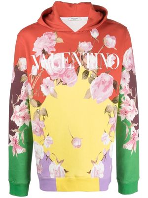 Valentino rose-print hoodie - Yellow