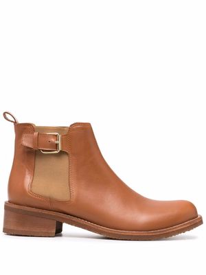 Tila March buckled leather ankle boots - Brown