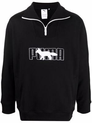 PUMA x MAISON KITSUNE logo print jacket - Black