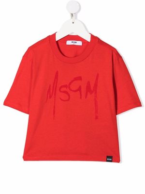 MSGM Kids logo-print cotton T-shirt - Red