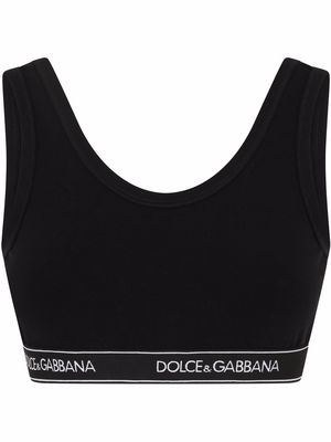Dolce & Gabbana logo-band sports bra - Black