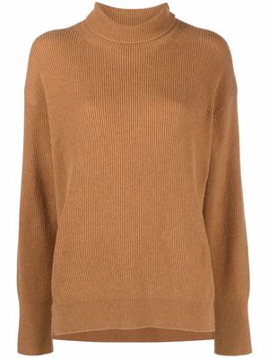 Nanushka roll-neck ribbed-knit jumper - Brown