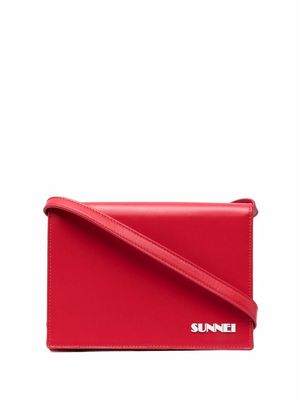 Sunnei logo-print satchel bag - Red