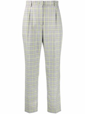 Manuel Ritz darted check-pattern trousers - Green