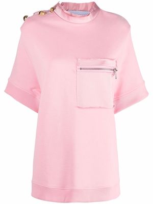 AZ FACTORY zip chest pocket T-shirt - Pink