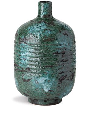 Nuove Forme embossed stripe ceramic vase - Blue
