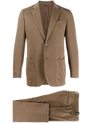 Dell'oglio single-breasted notched lapels suit - Brown