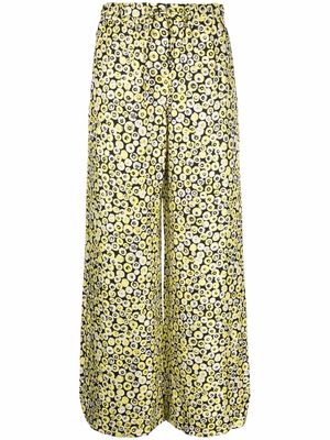 Baum Und Pferdgarten floral-print silk trousers - Yellow