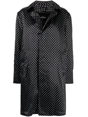 Comme des Garçons TAO polka dot-print concealed coat - Black
