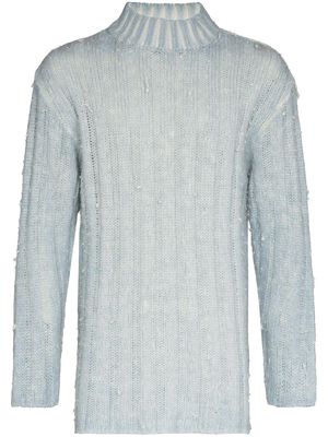 Our Legacy ribbed funnel neck jumper - Blue