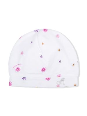 Monnalisa floral-print cotton hat - White
