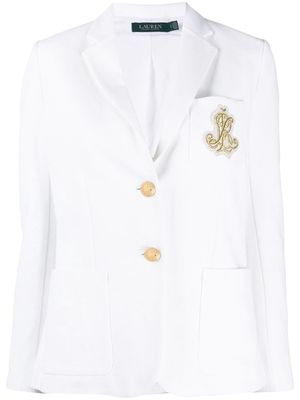Lauren Ralph Lauren single-breasted logo blazer - White