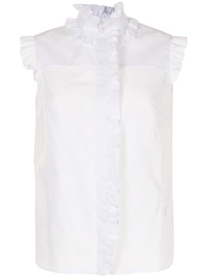 Erdem ruffle-trimmed cotton shirt - White