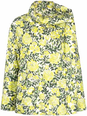 Kenzo floral-print spread-collar padded jacket - Green