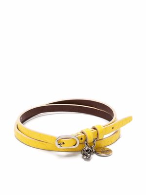 Alexander McQueen charm-detail double-wrap bracelet - Yellow
