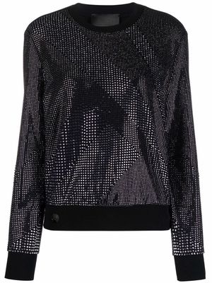 Philipp Plein crystal-embellished cotton sweatshirt - Black