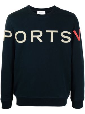 Ports V logo-print cotton sweatshirt - Blue