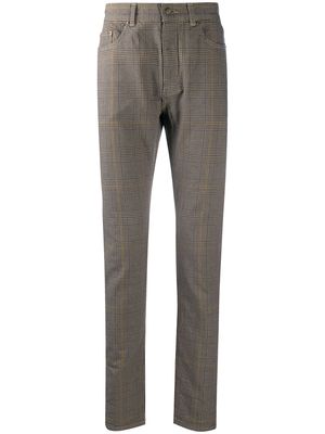 Saint Laurent micro check skinny trousers - Brown
